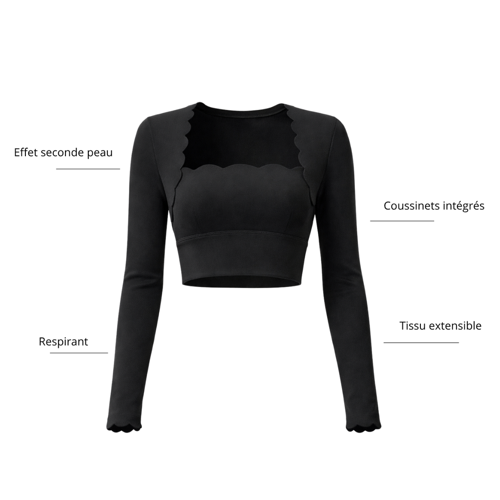 Top Crop Manches Longues Femme – Effet Seconde Peau